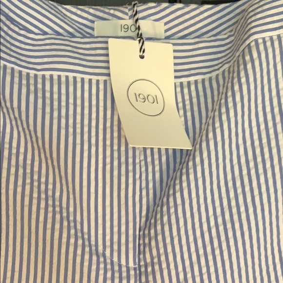 New 1901 Nordstrom seersucker Capri pants size 14 - Picture 2 of 6